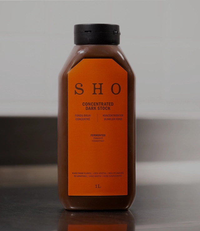 Bouteille de fond brun concentré SHO, recommandée pour la viande rouge et les légumineuses